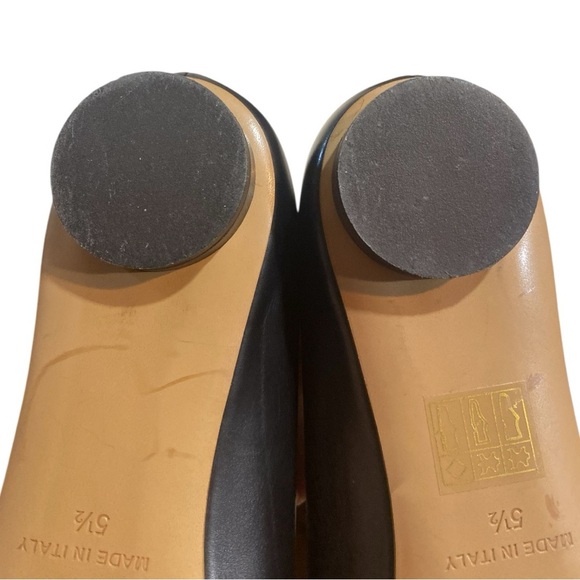 Everlane Black Minimalist Leather Square Toe Flats size 5.5 Made in Italy - Picture 8 of 8